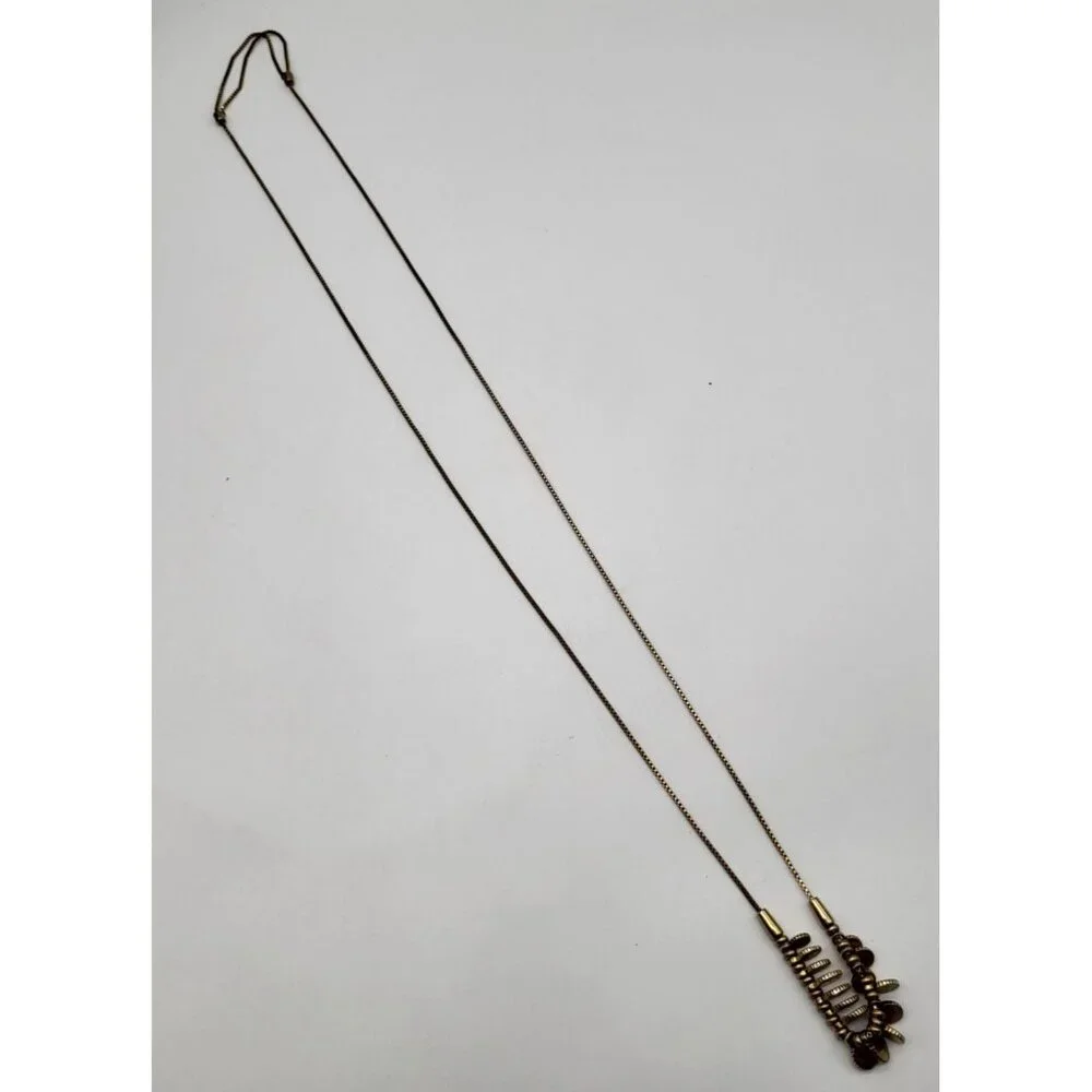 Madewell Mini Coinmix Necklace Brass Minimalist Slider Adjustable Boho - Picture 9 of 11